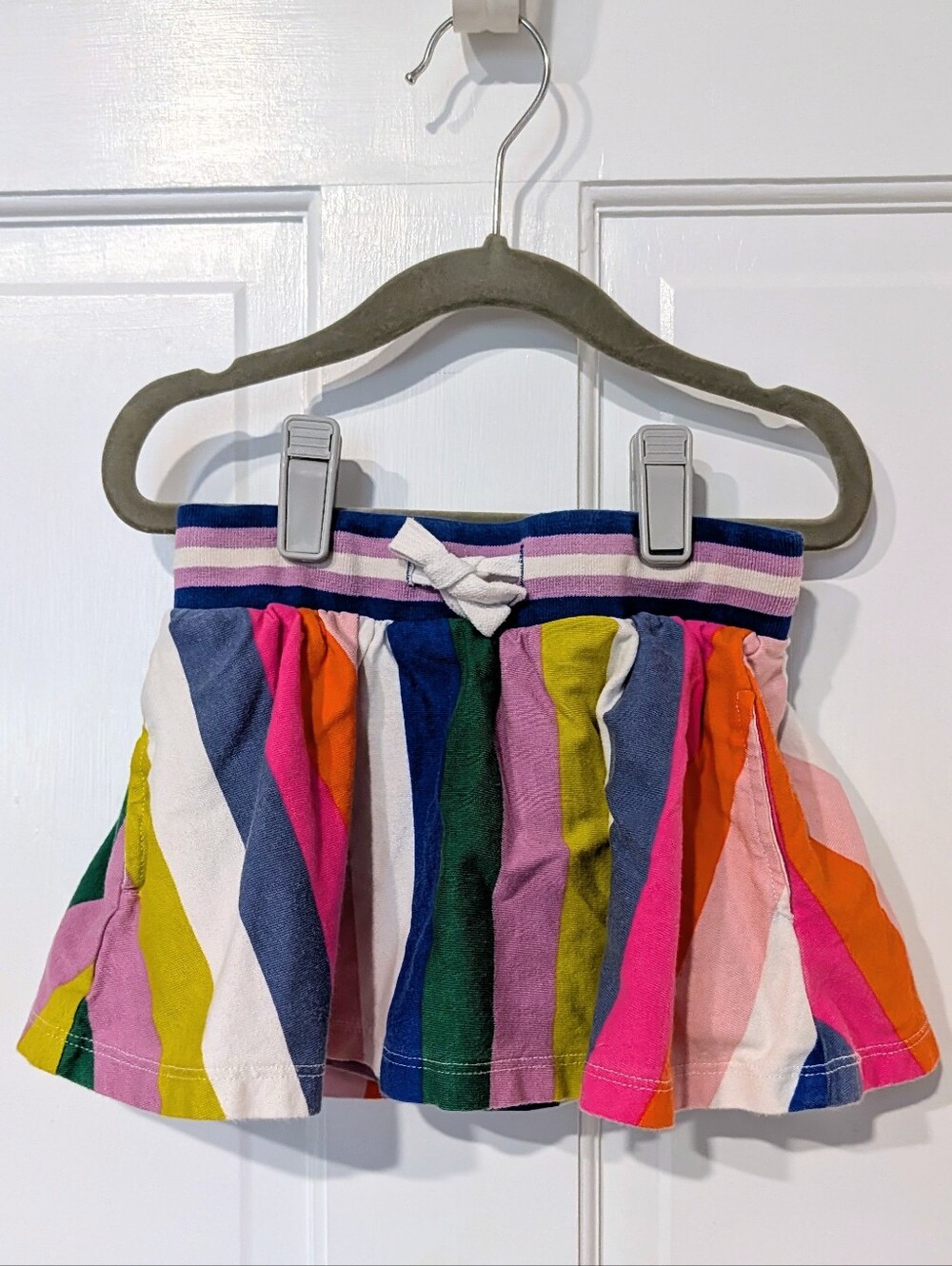 Boden Multicolor Diagonal Stripe Skirt with Bow